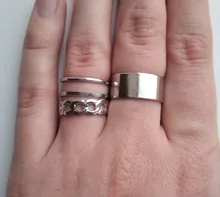 Conjunto de anillos circulares Punk para mujer, Hiphop/Rock, accesorios de dedo con índice de apertura, hebilla, anillo de cola de junta, joyería