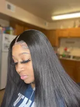 Luvin-mechones de cabello humano postizo brasileño, extensiones de cabello humano liso con cierre frontal de encaje 4X4