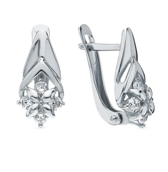 

Silver earrings with cubic zirconia sunlight sample 925