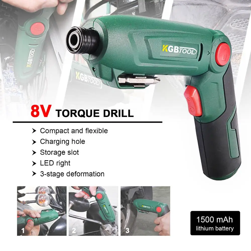 

2019 Cordless Electric Mini Screwdriver 8V Max Portable Rechargeable Power tool