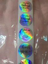 Etiqueta adhesiva de agradecimiento por su pedido, embalaje de regalo adhesivo, sellado de correo, Arco Iris plateado, 100-500 Uds.