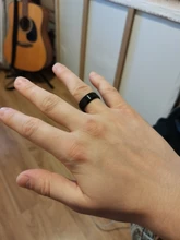 Anillo de acero inoxidable negro para hombre y mujer, joyería con abalorio, 2017