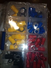 Kit de Terminal de anillo (102 Uds. 10 tipos RV) Juego de conector de engarce eléctrico con caja, cable de cobre aislado cable Pin End Butt
