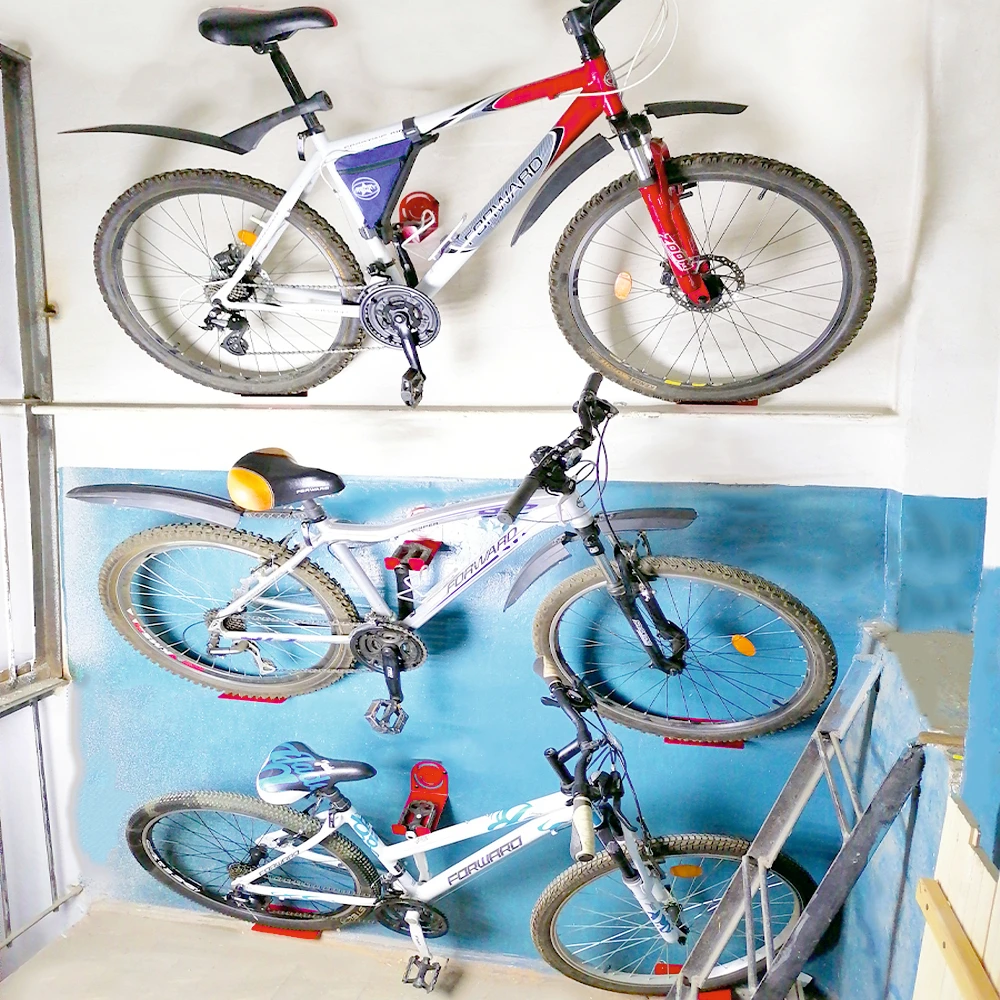 Mounting for a bicycle on the wall. Original bracket for horizontally for pedal For accessories Bikes accessories footrest rack 3pcs / set padlock holder with wall tire wall storage stand