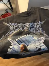 Camiseta de Hip-Hop para hombre, ropa de calle Retro con estampado de Ángel, Harajuku, Camiseta holgada de Hip-Hop, camisetas de algodón de gran tamaño, camisetas de manga larga, 2020