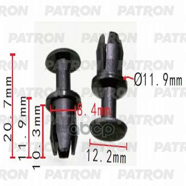 Клипса Пластмассовая Распорная Mercedes Benz PATRON арт. P37 0196|Зеркала и крышки| |