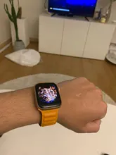 Correa de enlace de cuero para Apple watch, banda de 44mm, 40mm, 38mm, 42mm, pulsera de bucle magnético original, iWatch seires 3, 5, 4, 6 SE