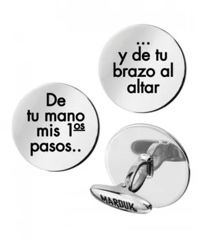 

Round silver cufflinks