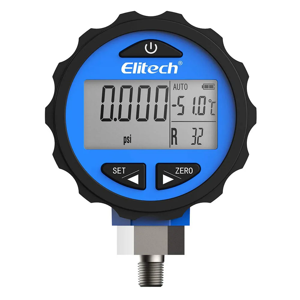 Elitech Pg-30Pro Blue Digital Manometro Refrigerazione Hvac Per Refrigeranti 87 + Con Retroilluminazione-14.5-500 Psi 1/8 ''Npt