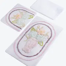 Коврик для ванной | коврик для ванной нескользящие Противоскользящие коврики Demeter белый 3л набор 60X100 cm-50X60 Cm-40X60 см