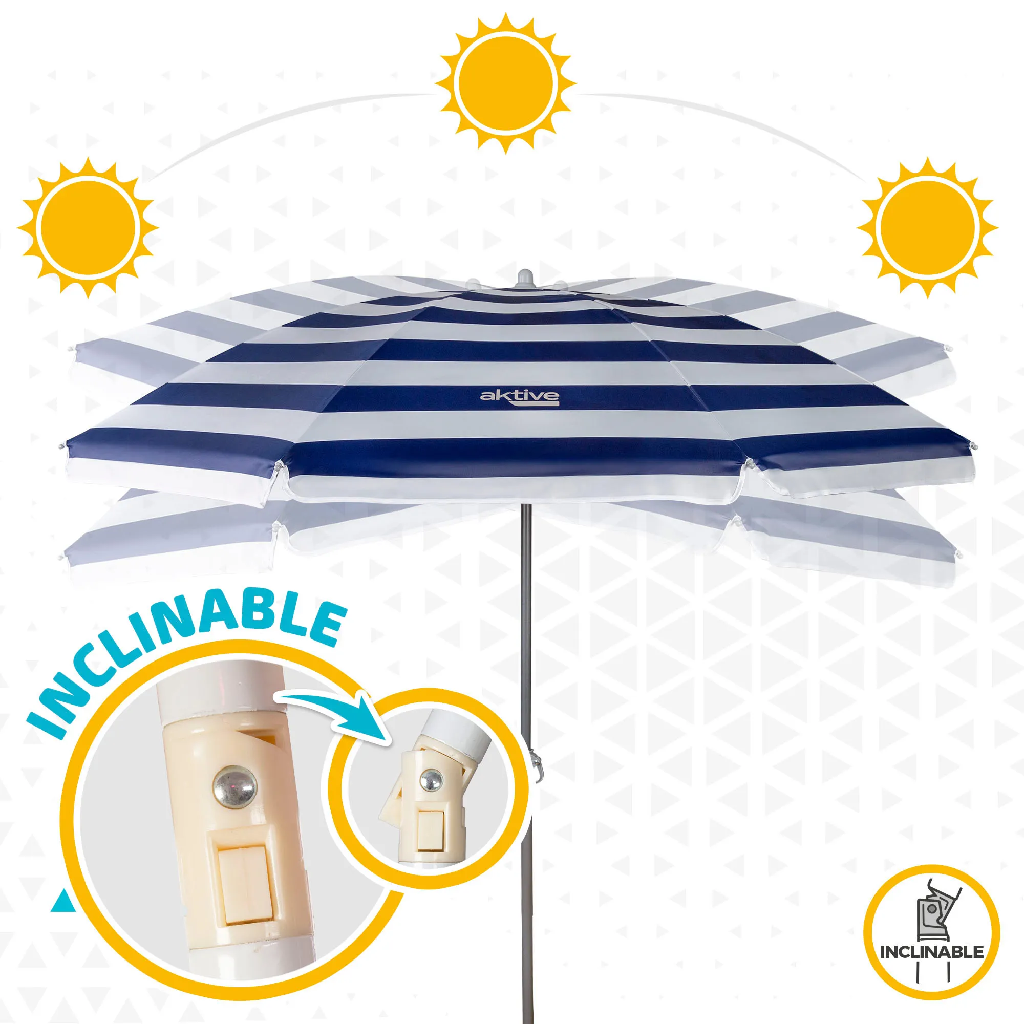 Beach umbrella 180 cm protection UV50 Aktive Beach, garden umbrella, large fishing umbrella, sun umbrella Beach umbrella 180 cm protection UV50 Aktive Beach, garden umbrella, large fishing umbrella, sun umbrella