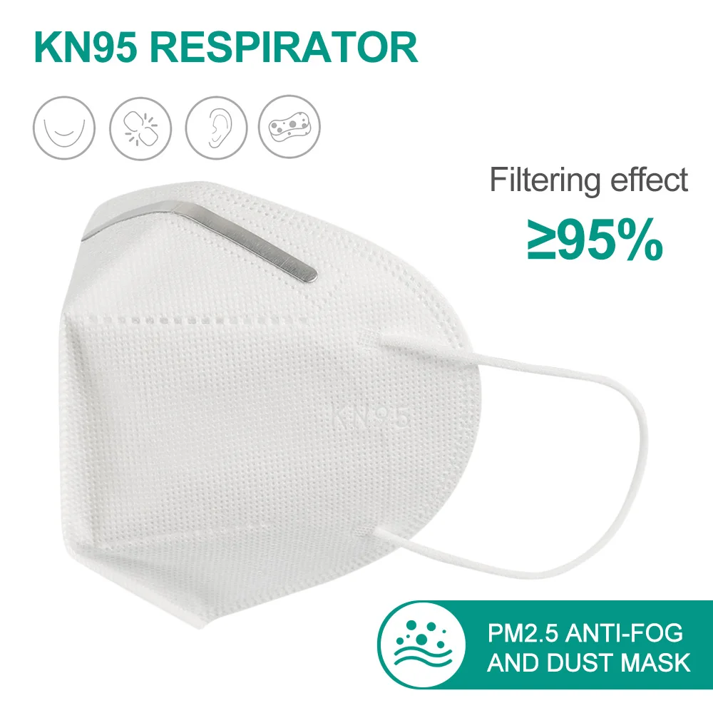 

5/10pcs kn95 Mask Dustproof Anti-fog Face Masks 95% Filtration Mouth Masks Respirator Mouth Muffle Cover mascherine
