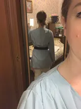 Mini Dress Short V-Neck A-Line Long-Sleeve Office Casual-Button Sexy Elegant Women Solid