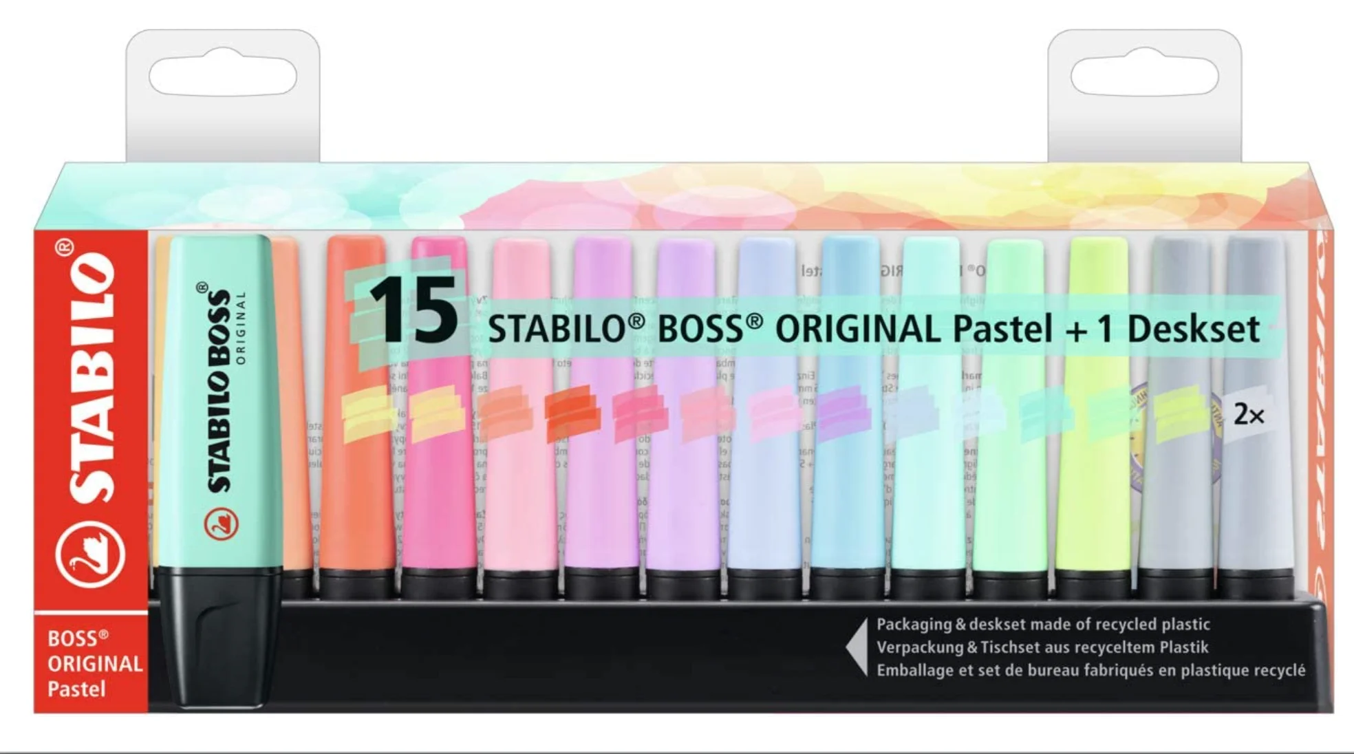 Pack subrayadores Stabilo Colores Pastel 4 unidades (coral, rosa cerezo,  azul nublado, lima)