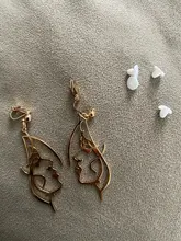 Pendientes de Clip de Cara hueca con estilo abstracto para niñas, sin Piercing, aretes con abalorio llamativo, novedad de 2019