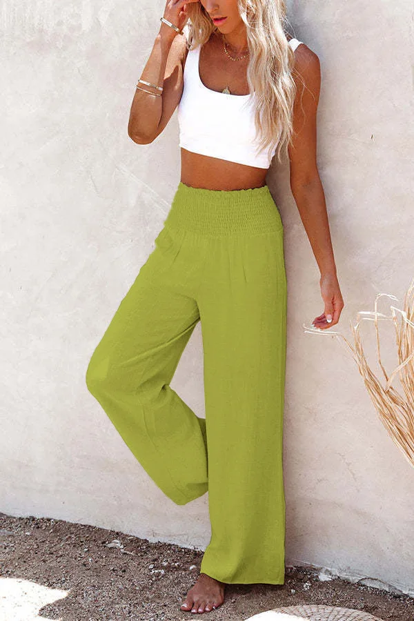 2025 New Spring/Summer New Women's Casual Style Cotton and Hemp Comfortable Mid Waist Long Pants for Women 5