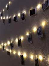 Led-String-Lights Garland Photo-Clip Christmas-Decoration Battery-Operated Xmas Wedding