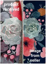 Floral Wallpaper Stick Decorative Flower-Peel Self-Adhesive Bedroom Vinyl Navy-Blue/orange