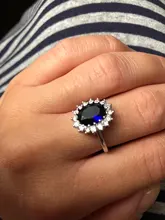 Anillo de princesa de circón azul transparente para mujer, joya de compromiso para fiesta, joyería exquisita, decoración para novia