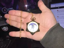 Reloj de bolsillo reloj de cadena Vintage estilo de estrella de cinco puntas de moda Unisex de bronce collar de cadena relojes de bolsillo abuelo regalos para papá