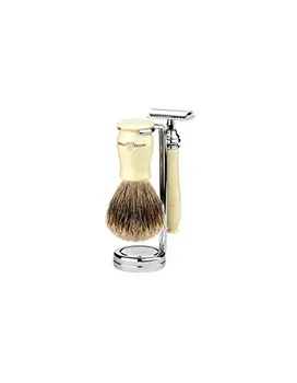 

Set shaving classic razor, Brush & stand ivory Edwin Jagger