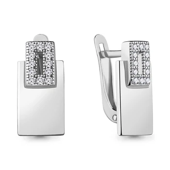 

Aquamarine earrings with cubic zirconia, 925 sterling silver