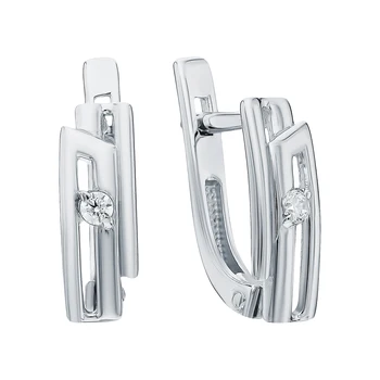 

Silver earrings with cubic zirconia sunlight sample 925