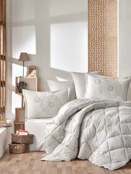 

Romantic and Modern Double Ranforce Sleeping Set Designed from 100% Cotton It consists of 7 pieces (Quilt, sheet, pilowcase (.