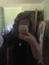 AISI QUEENS corto marrón peluca pelucas sintéticas con flequillo para las mujeres púrpura de la onda de agua Natural Bob pelucas resistente al calor falso pelo