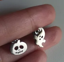 SMJEL-pendientes con tuerca de ciervo de dibujos animados para niñas y niños, joyería de Navidad de acero inoxidable, con copos de nieve pequeños