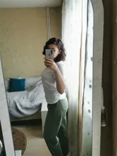 Women's T-Shirts Short-Sleeves Tops Woman Solid-Color 100%Cotton Brand-New for Female