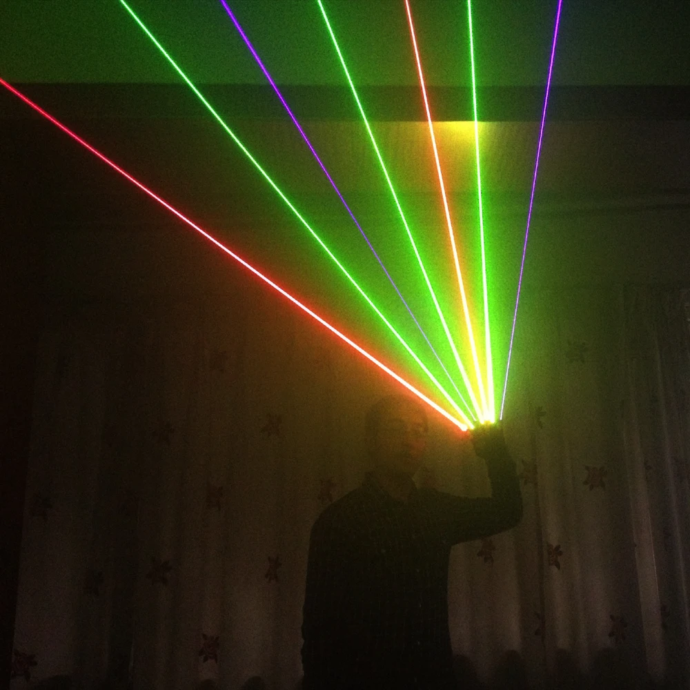 RGB лазерные перчатки с 7 шт лазером 3 зеленый + 2 красный Фиолетовый Синий
