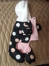Dog Overalls Clothing Puppy Winter Coat Hoodie Pet-Dog Cotton Thicken Dot for Small Big-Polka-Dot