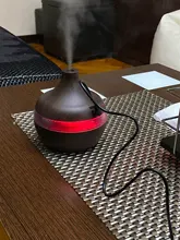 SaengQ-humidificador de aire eléctrico, difusor de aceites esenciales ultrasónico de grano de madera, minigenerador de niebla con USB, luz LED