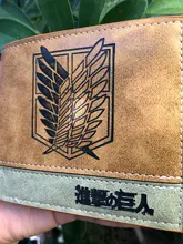 Cartera corta de Anime japonés Death Note/ Attack on Titan/ One Piece/ Game OW con bolsillo para monedas y cremallera, Poucht Billetera
