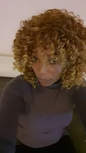 Curly Wig Short-Wig Bangs Afro Kinky Brown Synthetic Black-Women 14inches with Glorious