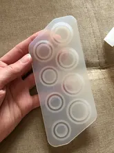 Molde de cristal de molde epoxi de silicona, joyería hecha a mano para hacer anillos planos, molde de molde N09 20