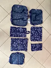 7 unids/set de embalaje de equipaje, organizador de viaje, bolsas de almacenamiento de ropa impermeables, bolsa de malla, accesorios de viaje