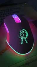 Ratón óptico retroiluminado de color rosa para ordenador, Mouse silencioso con cable, moda Sailor Moon, 2400DPI
