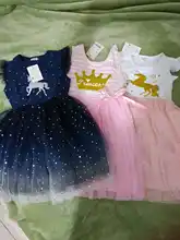 Kids Dress Girls Clothes Flying-Sleeve Unicorn Party Summer Princess DXTON 3-8Y New