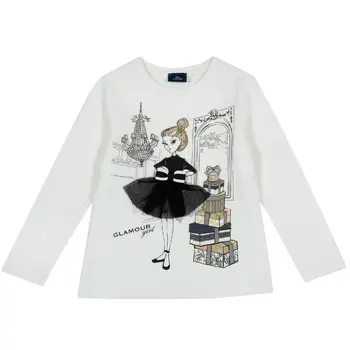 

Longsleeve Chicco, print glamor girl, for girls, white