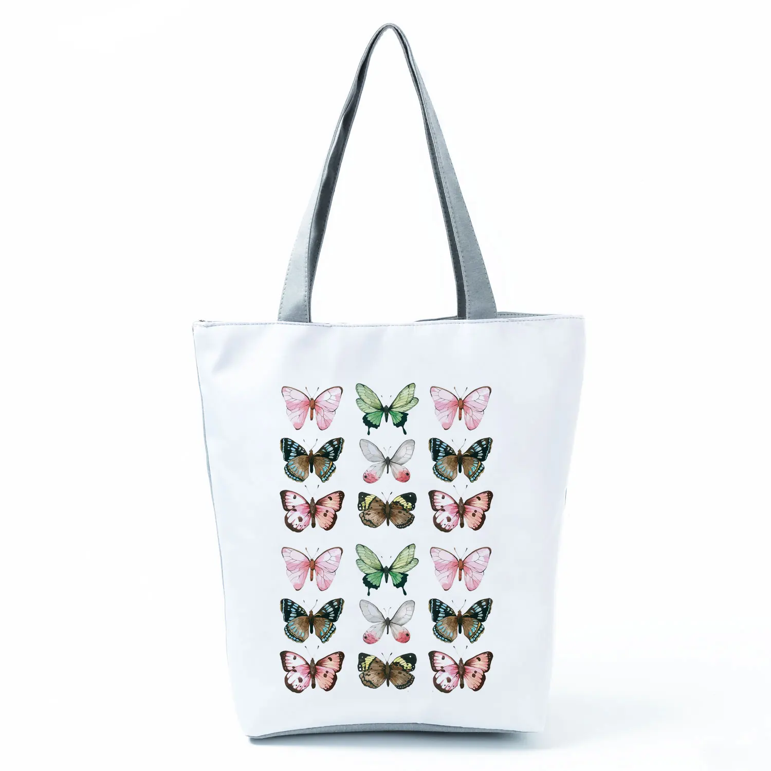 Butterfly Printed Cartoon Handbags Classic Floral High Capacity Foldable Shopping Bag Reusable Women Shoulder Bag Dropshipping 