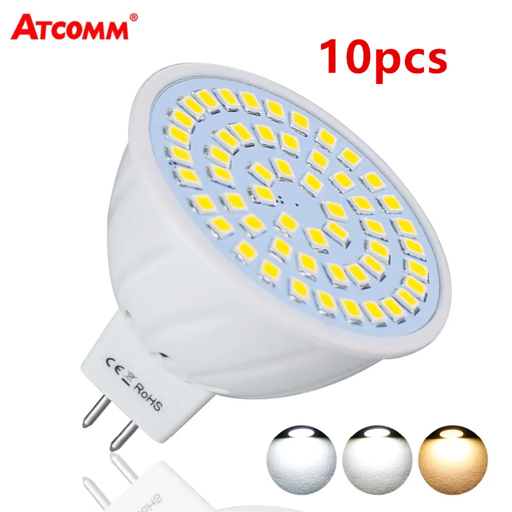 

10 Pcs MR16 Ampoule LED Bulb Lamp 12V Spotlight High Brightness GU5.3 SMD 2835 36 54 72 LEDs Diode Light Bulbs Lamps 110V 220V
