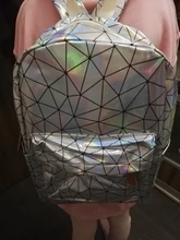 Yogodlns-mochila holográfica geométrica para hombre y mujer, morral de viaje de PVC, bandolera Laser, escolar, informal