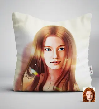 

Personalized Women 'S Abstract Caricature Of White Yastık-20