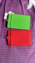 De calidad de lujo, 610 de material de cuero de la PU tarjeta doble manga funda de credencial de identificación claro Banco tarjeta de crédito titular de la placa de accesorios