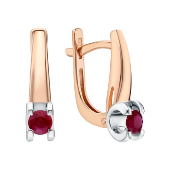 

Gold earrings with rubies sunlight sample 585
