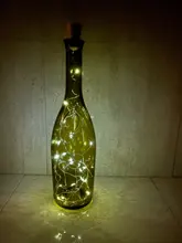 Paquete de luces de Botella de vino Solar 20 LED, cadena de corcho Solar, alambre de cobre ligero, luz de hadas para vacaciones, fiesta de Navidad, decoración de boda, 10 unidades