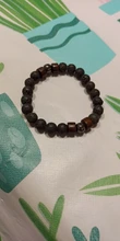 Pulsera de madera de Lava de piedra volcánica para hombre y mujer, pulsera de cuentas de 8mm, cadena para la muñeca de Buda tibetano, pulseras de regalo de joyería