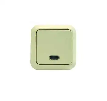 

Switch 1-cl. Op 10A IP20 backlit cream. Makel 45221